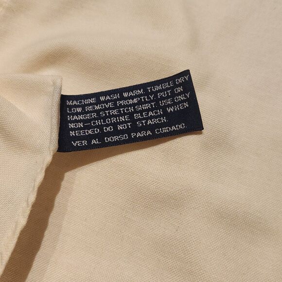 Stafford Wrinkle Free Oxford Button Down, Cream, Mens 16/33 - Picture 4 of 5